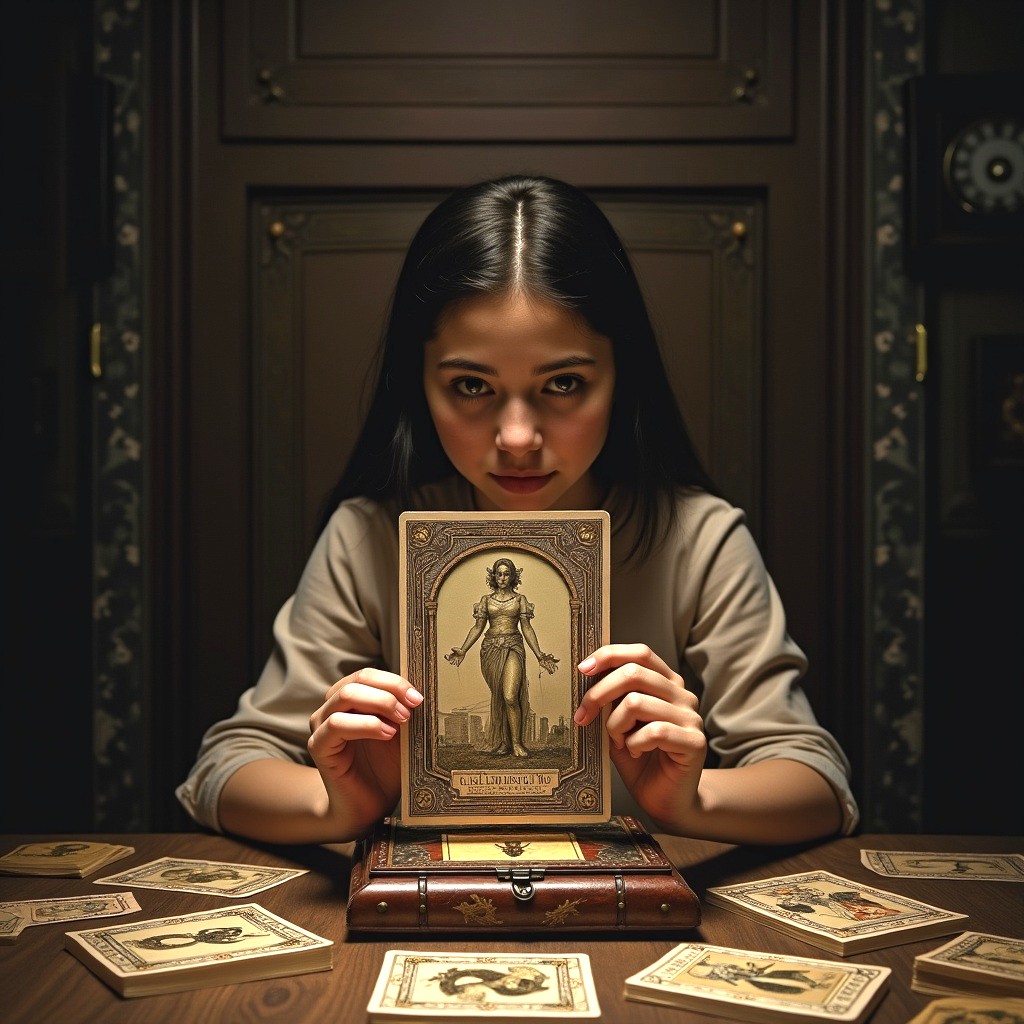 Dentro había un mazo de cartas desgastadas con ilustraciones inquietantes: Control de los Medios, Catástrofe Global, Manipulación Económica, Sociedades Secretas. En la tapa se leía en tinta dorada: «Illuminati: Nuevo Orden Mundial.» https://bit.ly/4igDoHC