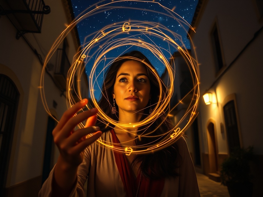 Así fue. Así ocurrió. Así me lo contaron: La noche caía sobre Arcos de la Frontera como un manto de terciopelo negro salpicado de luces difusas. La villa, encaramada en un risco, se convertía en un laberinto de sombras. Las estrechas calles flanqueadas por casonas encaladas parecían conspirar para atrapar a cualquiera que osara aventurarse en ellas. Alba Díaz, una terapeuta energética que había llegado desde…...